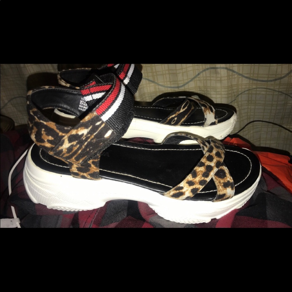 - Leopard print sandals